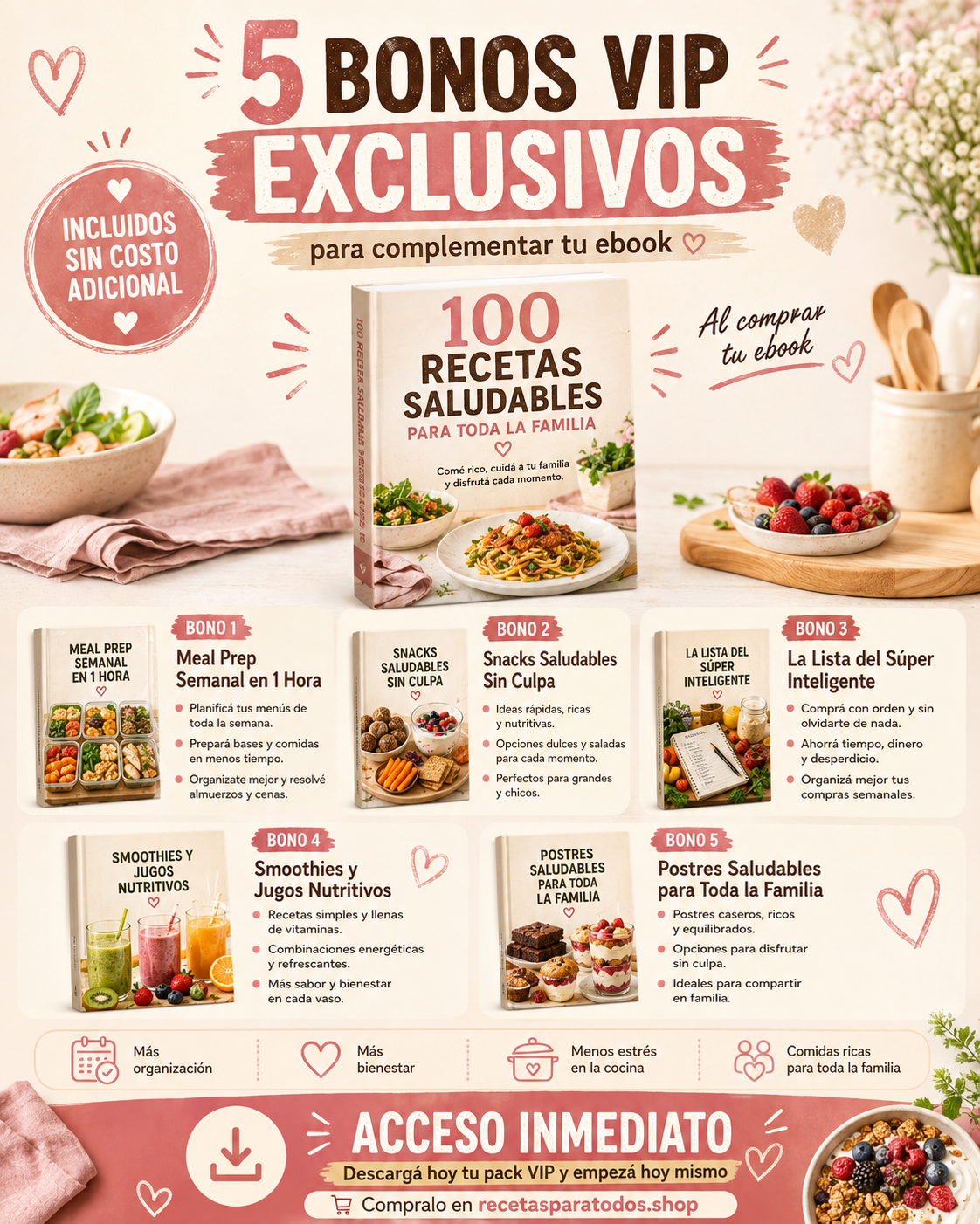RECETAS SALUDABLES PARA TODA LA FAMILIA - PACK VIP